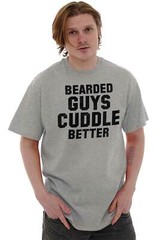 Bearded Guys Cuddle Better Funny Beard Humor Mens Casual Crewneck T Shirts Tees