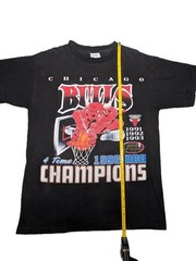 VINTAGE 90s CHICAGO BULLS BENNY THE BULL T SHIRT 4 TIME RAP TEE JORDAN RODMAN MJ
