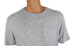 And Now This Mens T-shirt New XXL Gray Crew Neck Short Sleeve Ribbed Pocket
