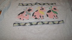 Vintage 90s Pig Bandit Robber Corn Farm Air Waves XL TShirt Paint Stains USA