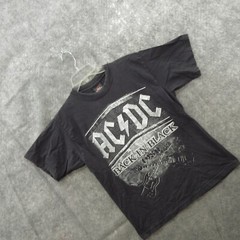 AC/DC Mens Shirt Medium 100% Cotton Short Back In Black Concert 1980 Reprint