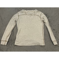 Diesel Co Mens V-Neck Waffle Knit Thermal Long Sleeve Shirt Gray Cotton L