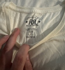 RRL Double RL Ralph Lauren Crew Neck T Shirt Size L Color White