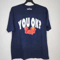 Sesame Street Elmo You OK? Graphic Print T-Shirt Large Mens Adult Cartoon Tee