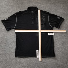 Vertical Sport US7 Men Shirt 5XL Black Graphic Short Sleeve V Neck 1/4 Button *