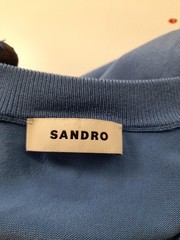 Sandro Men’s T-Shirt M Blue Acetate with Polyamide, Elastane Basic
