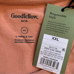 Goodfellow & Co Size XXL Apricot Lyndale Tee Short Sleeve T-Shirt NWT