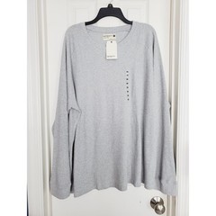 Retrofit Thermal Shirt Grey Waffle Knit Long Sleeve Layering Top XXL