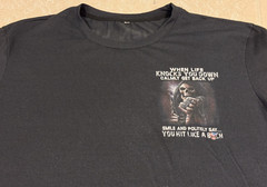 When Life Knocks You Down, Calmly Get Back Up Smile and Politely Say T-Shirt XL
