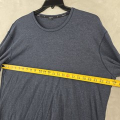 Public Rec Go To Long Sleeve Crewneck Shirt Heather Navy Pima Cotton Size 2XL