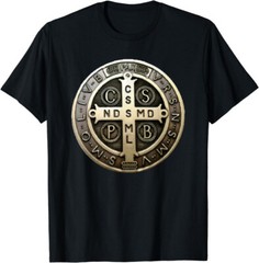 NEW LIMITED St. Benedict Medal Saint Benedict Cross Catholic Christian T-Shirt