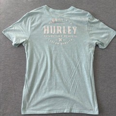 Hurley Nike Dri-FIT Mens Graphic T-Shirt Aqua Blue Heather Short Sleeve Large