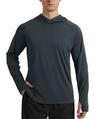 Long Sleeve Men’s Fishing Hoodies UV Protection UPF 50+ Outdoor Shirts for Men