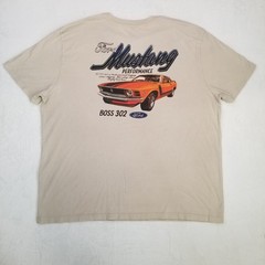 Ford Men’s Beige Mustang Performance Boss 302 Large Back Car Graphic T-Shirt XXL