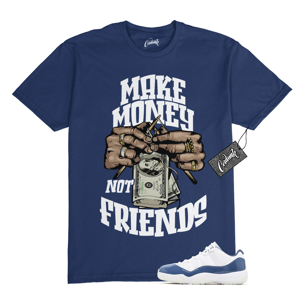 11 Diffused Blue Midnight Navy Football Grey White T Shirt to Match MM Jordan
