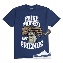 11 Diffused Blue Midnight Navy Football Grey White T Shirt to Match MM Jordan