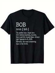 100_ Bob Definition Funny Unisex T-Shirt Loose Fit Casual Tee with Humorous T