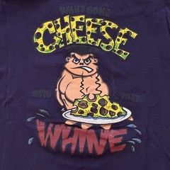 Vintage 90’s Bad Boy Want Some Cheese With That Wine? T Shirt Men’s XL Navy Blue