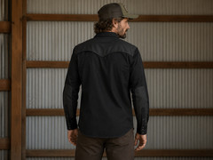 Filson x Wrangler Adventure Shirt Denim and Waxed Cotton Men’s Sizes S-2XL Black