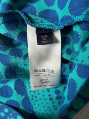 Louis Vuitton Polkadot Blue/Green Knit Shirt Size L Used 100% Authentic