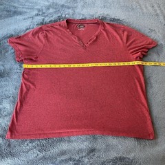 Alfani Men’s Split V-Neck Short Sleeve Red Shirt 3X