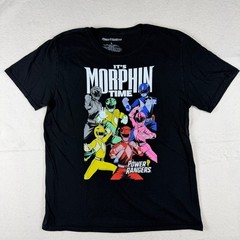 Power Rangers Its Morphin Time Graphic T-Shirt Mens Large Black Cotton MM0920