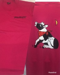 Vintage Shirt XL Fruit Loom Best Single Stitch Colorado Pink Cow Graphic 90s