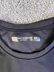 Point Summit Outdoor T-Shirt Mens Medium Black Waffle Knit Logo High Low Hem