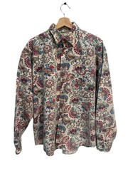 Johnny Cotton USA Paisley Tapestry Button Up Shirt Large Vintage