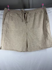 GAP Men’s XL Linen Blend Shorts Tan Beige Elastic Waist Drawstring