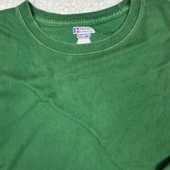 Russell Athletic Mens XXL Long Sleeve T-Shirt Green Crew Neck Cotton Blend Solid