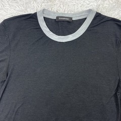 Ermenegildo Zegna Shirt Mens XS Black Striped Slim Stretch Micro Modal Jersey T