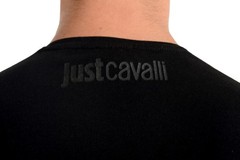 Just Cavalli Men’s Black Graphic Print Crewneck T-Shirt US 2XL IT 56