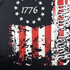 Mens T Shirt Large 1776 USA Sleeveless Patriotic Country Black, Red, White