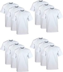 12 PACK PROCLUB PRO CLUB MENS HEAVYWEIGHT WHITE SHORT SLEEVE T SHIRTS COTTON TEE