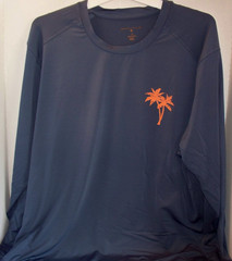 Margaritaville Fishing Swim Shirt Mens XXL Long Sleeve UPF Vintage Indigo Blue