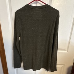 G.H. Bass & Co. Men’s Dark Gray Knit Long Sleeve Henley Button T-Shirt Size S