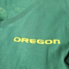 Vintage Spirit Jersey Oregon Ducks T Shirt XL Green Made In USA Oversized V Neck