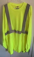 Dickies Shirt Mens XL Yellow High Visibility 3M Scotchlite Long Sleeve Safety