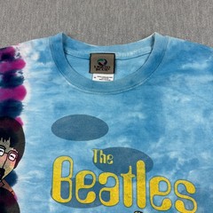 Vintage The Beatles T Shirt Mens Medium Blue Yellow Submarine Tie Dye 90s