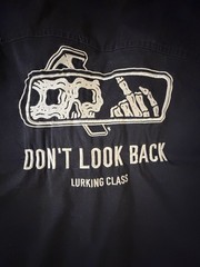 Lurking Class Zip Up Work Shirt Sz M Sketchy Tank Don’t Look Back Black Jacket