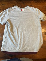 CHAMPION Vintage Double Dry Reversible Mesh Shirt Mens Sz LARGE Maroon Grey