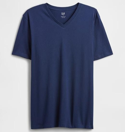 Gap Everyday Soft Shirt Mens XS Tapestry Navy Blue V-Neck Cotton Jersey Tee New