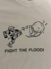 Y2k Halo 2 Bungie Master chief Fight the Flood Katrina charity T shirt size L
