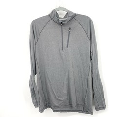 LL Bean Men Size Large TALL LT Shirt 1/4 Zip Pullover Top Gray Base Layer