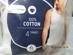 Jockey Men’s Cotton Tanks Made in America 3 Pack Size Medium New