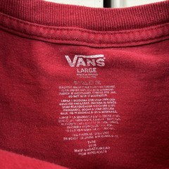 Vans Skate Shirt Men’s Size Large Checkered Logo Graphic Red Spell Out Cotton
