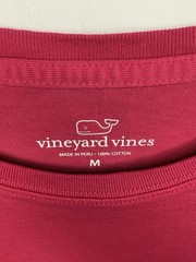 Vineyard Vines Pink Long Sleeve Pocket Tee Whale Logo Graphic Size M