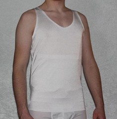 mens 4XL waist control tank top white long # 25330