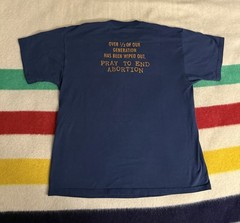 Vintage 90s Catholic Religious Art Pro Life Anti Abortion T-Shirt Size XL